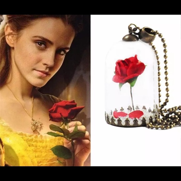 New🌹 Beauty and the Beast Enchanted Rose necklace - Picture 2 of 4